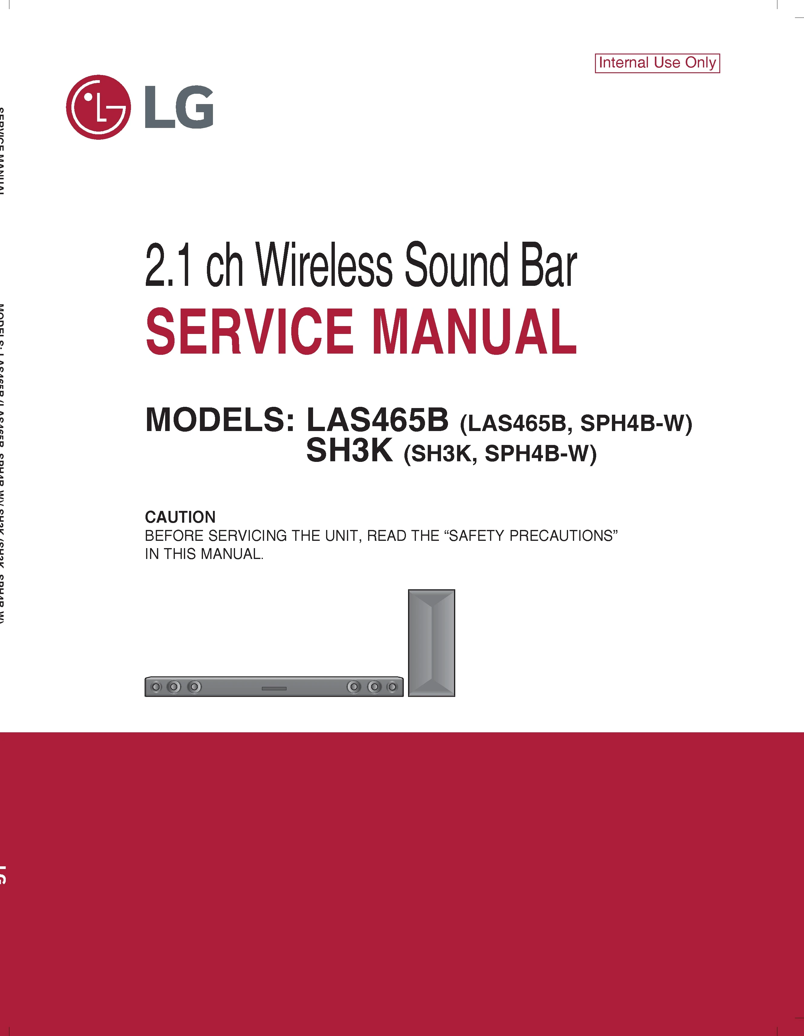 Lg las465b sh3k service manual cover