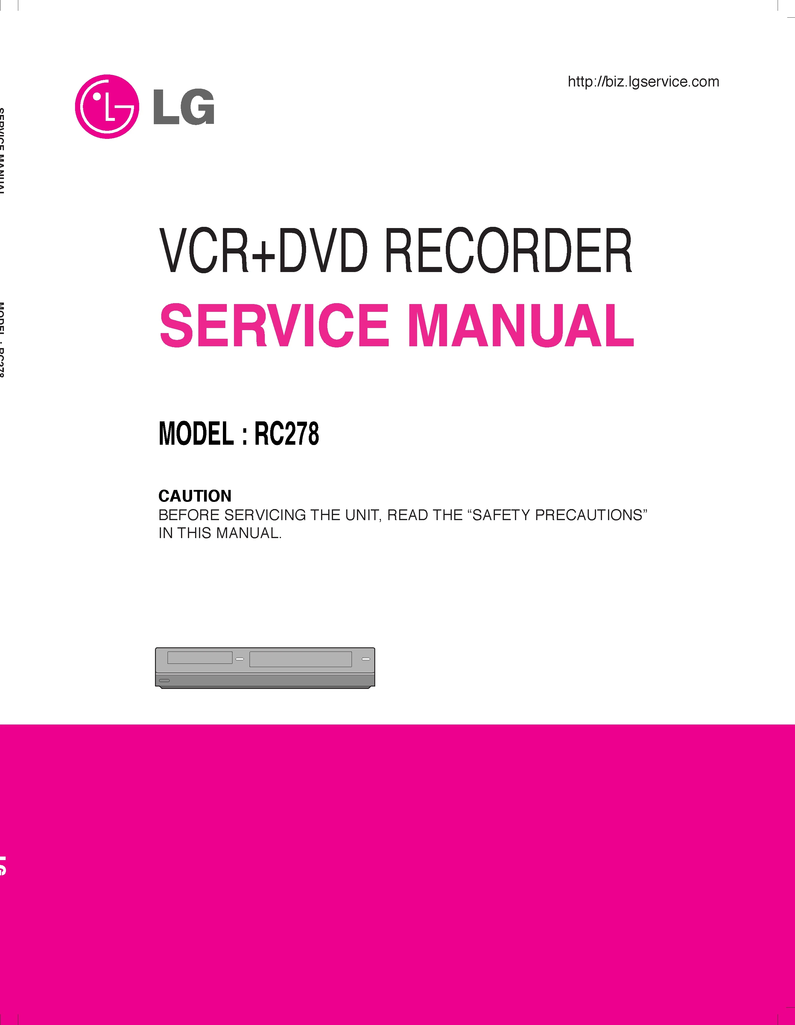 Lg rc278 service manual cover