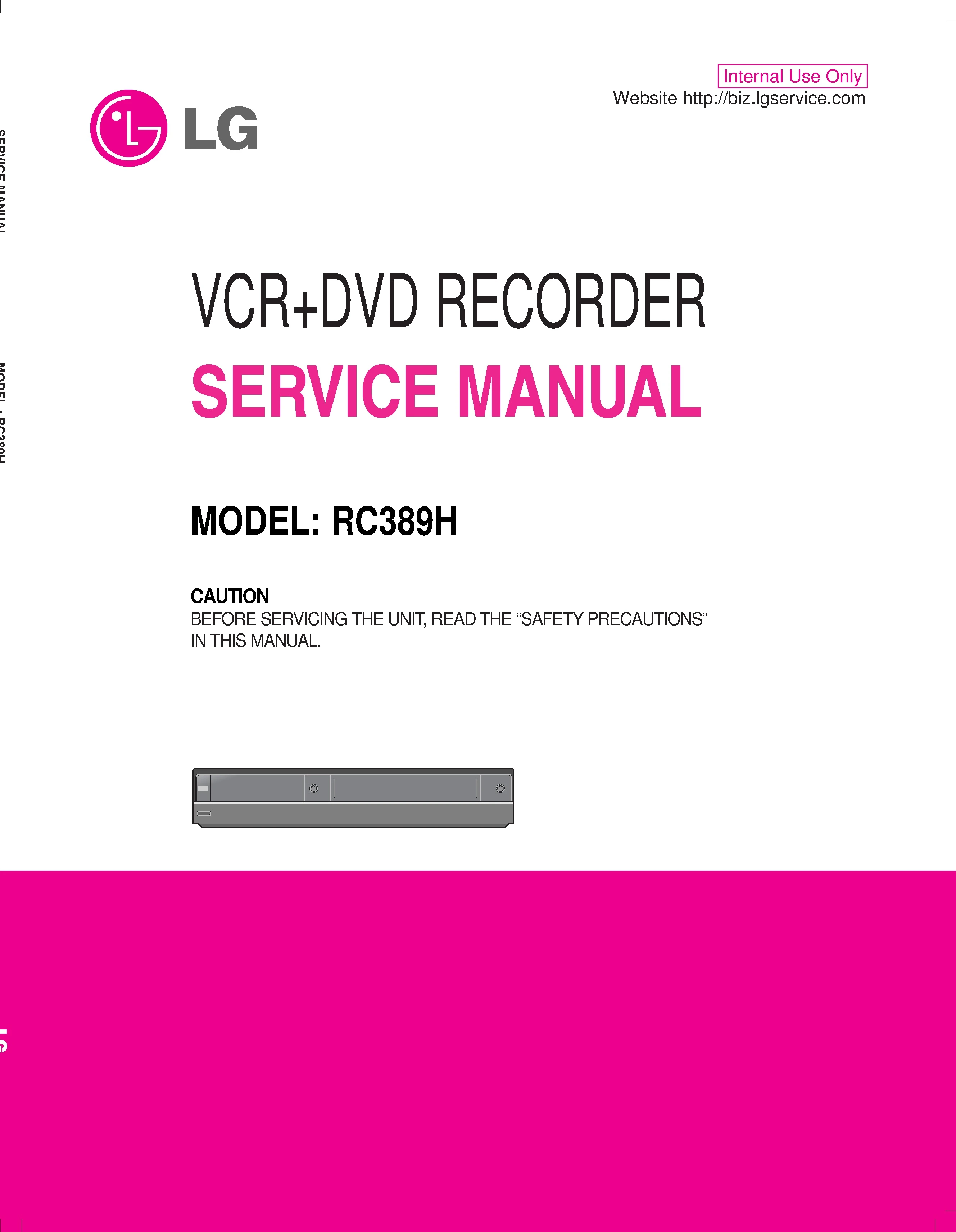 Lg rc389h service manual cover