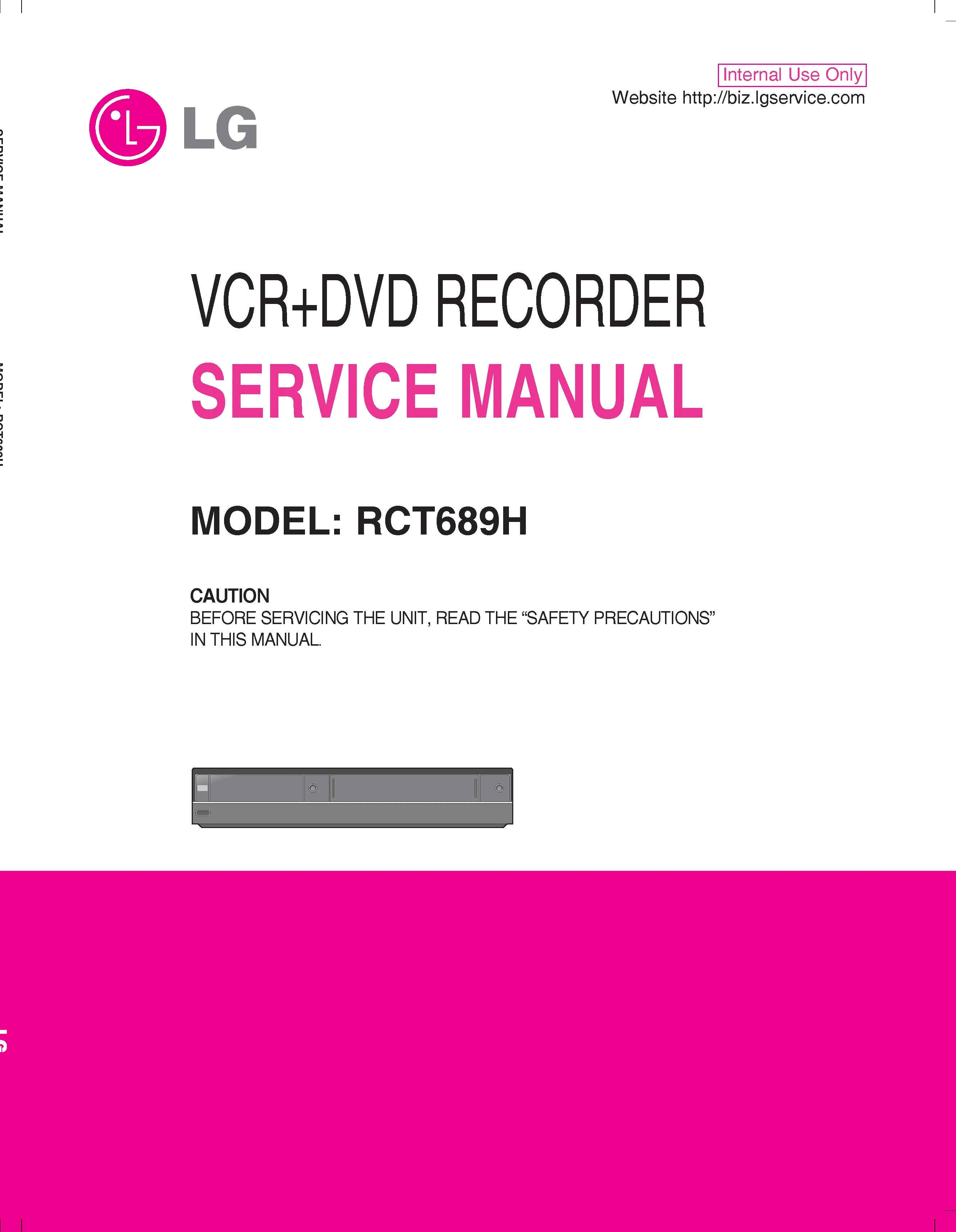 Lg rct689h service manual cover