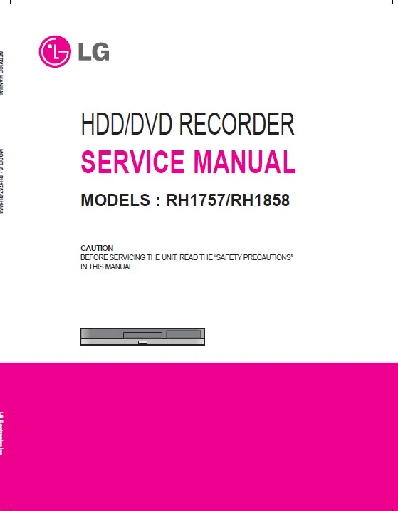 Lg rh1757 rh1858 service manual cover