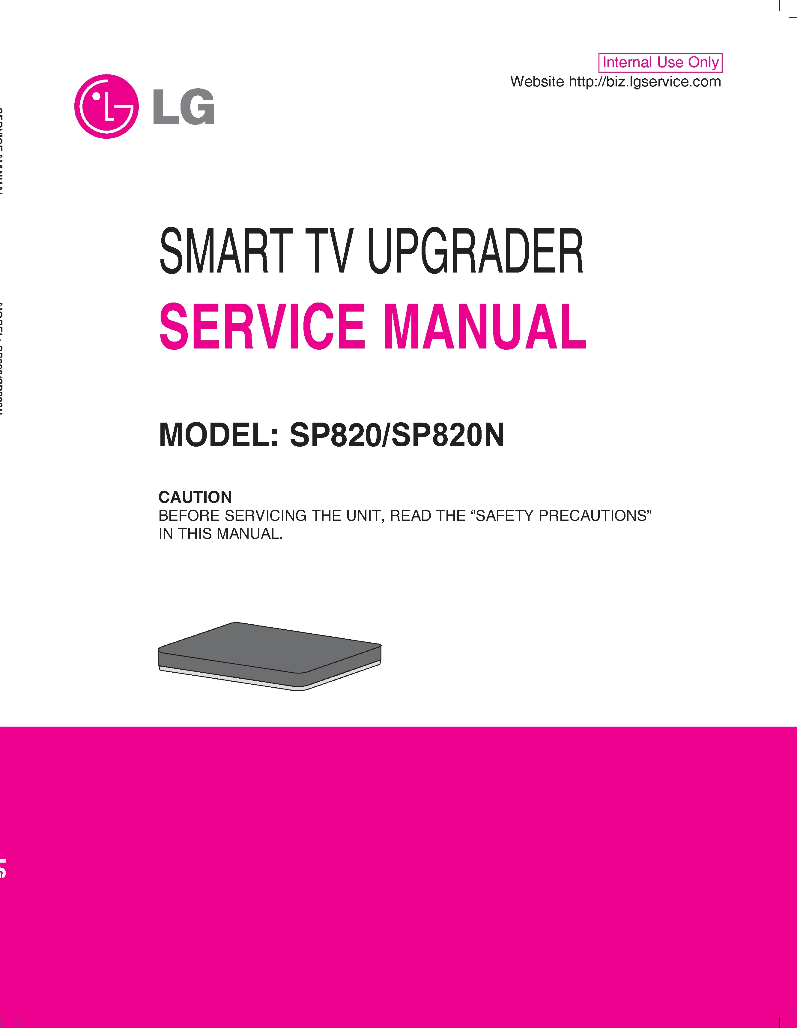 Lg sp820 sp820n service manual cover