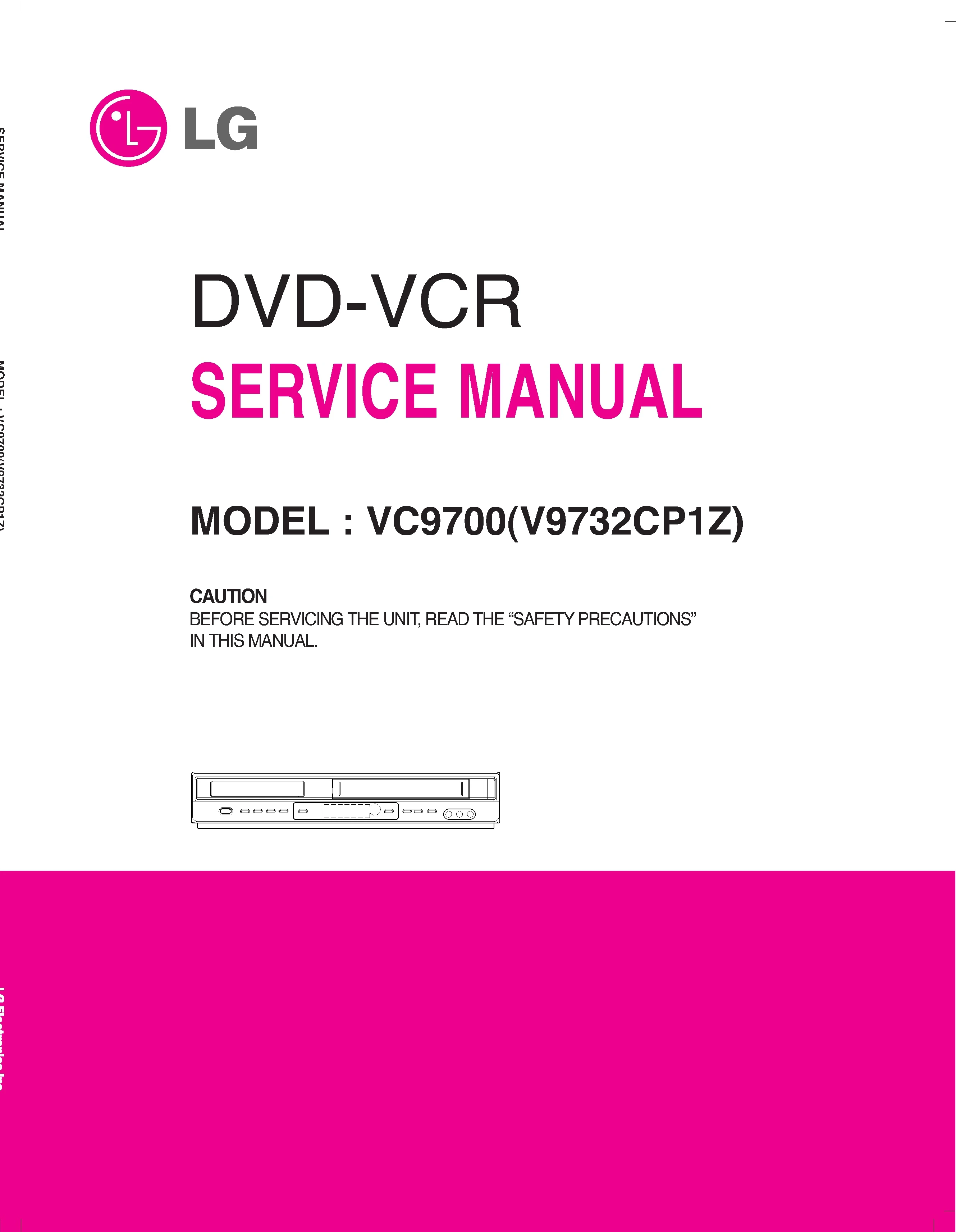 Lg vc9700 service manual cover