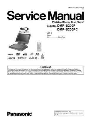 Panasonic dmp b200 service manual cover
