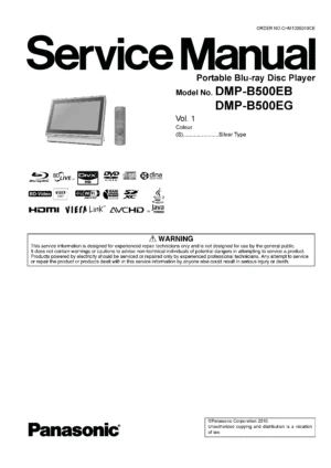Panasonic dmp b500 b500eb b500eg service manual cover
