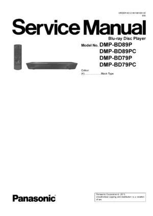 Panasonic dmp bd89 bd79 service manual cover