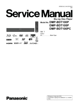 Panasonic dmp bdt100 bdt105 service manual cover