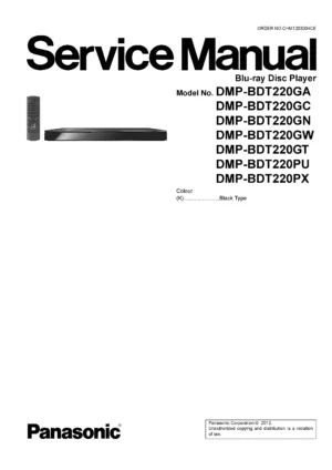 Panasonic dmp bdt220 service manual cover