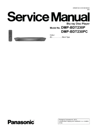 Panasonic dmp bdt230 bdt230p bdt230pc service manual cover