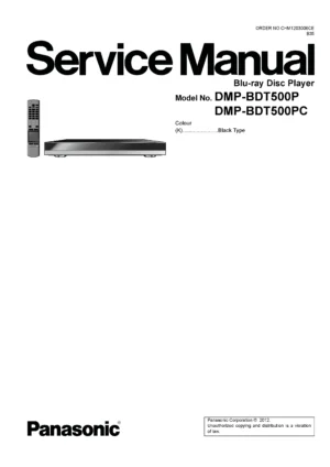 Panasonic dmp bdt500 bdt500p bdt500pc service manual cover