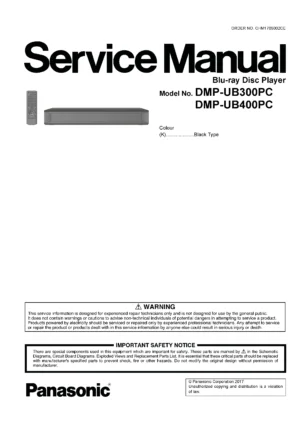 Panasonic dmp ub400 ub300 service manual cover