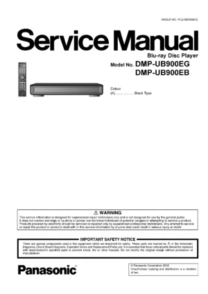 Panasonic dmp ub900 service manual cover