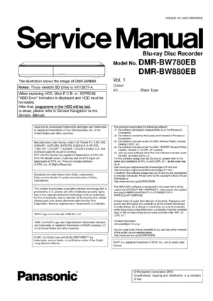 Panasonic dmr bw780 bw808eb bw780eb service manual cover