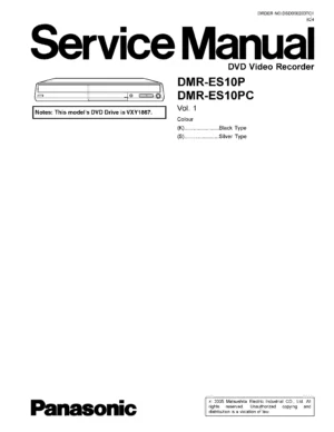 Panasonic dmr es10 es10p dmr es10pc service manual cover