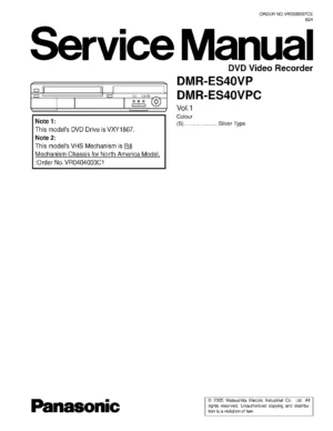 Panasonic dmr es40v es40vpc es40vp service manual cover