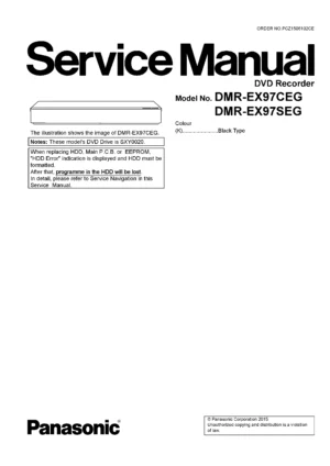 Panasonic dmr ex97seg ex97ceg service manual cover
