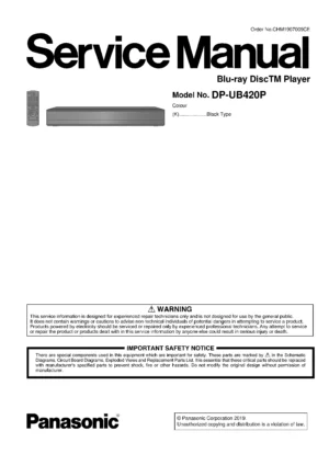 Panasonic dp ub420 service manual cover