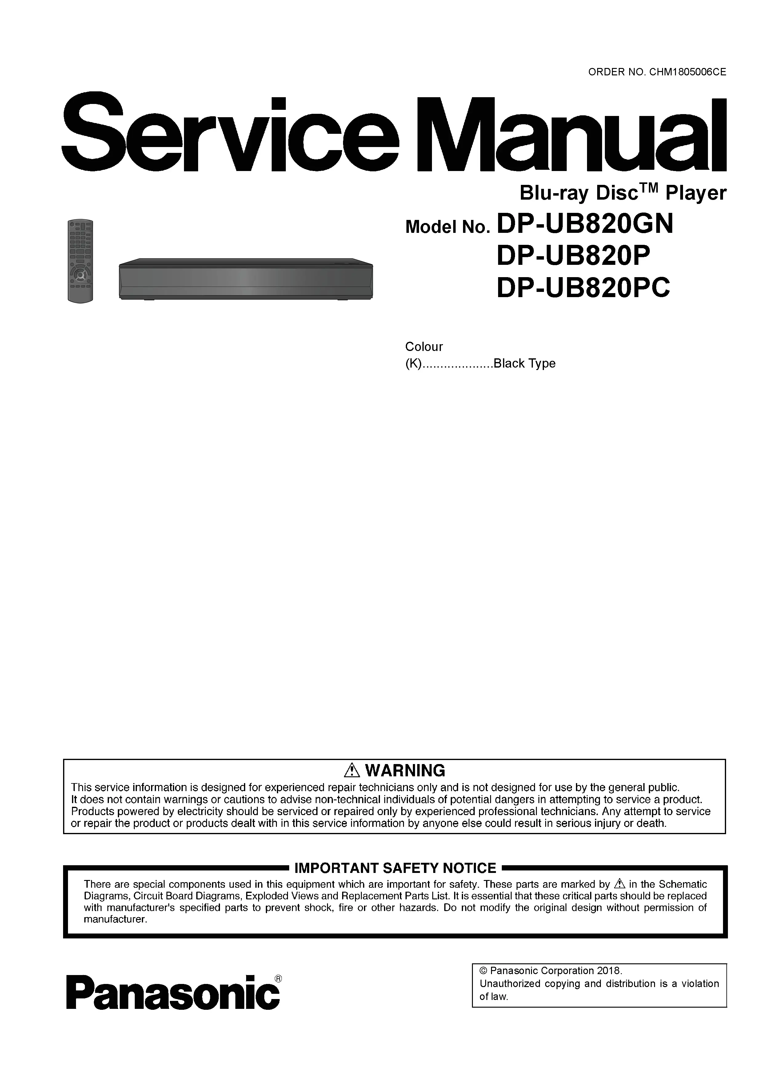 Panasonic dp ub820 service manual cover