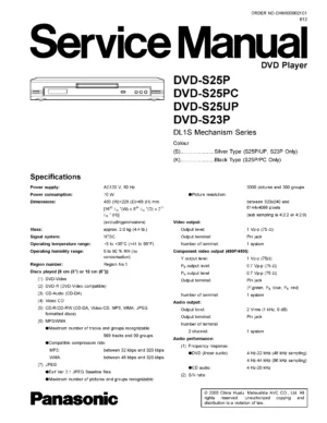 Panasonic dvd s25 s23 service manual cover