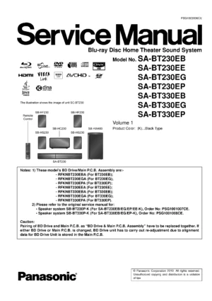 Panasonic sc bt230 bt330 service manual cover