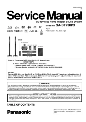 Panasonic sc bt730 bt730px service manual cover