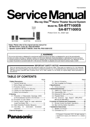 Panasonic sc btt100 btt100eb btt100eg service manual cover