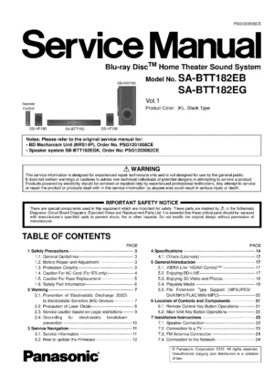 Panasonic sc btt182 service manual cover