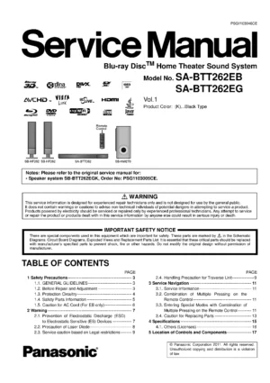 Panasonic sc btt262 service manual cover