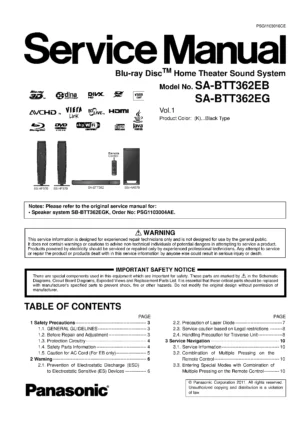 Panasonic sc btt362 service manual cover