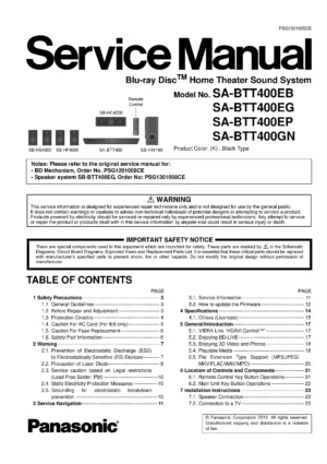 Panasonic sc btt400 service manual cover