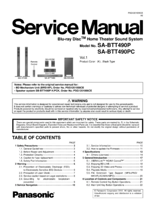 Panasonic sc btt490 service manual cover