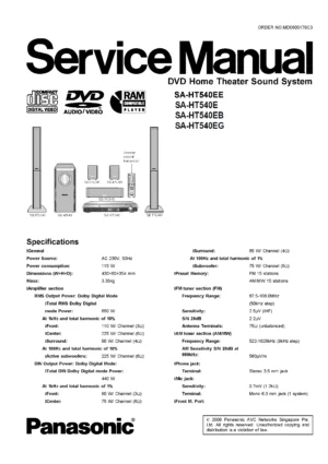 Panasonic sc ht540 service manual cover