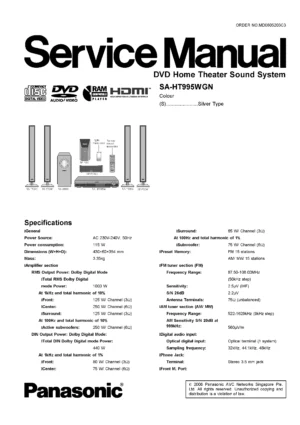Panasonic sc ht995 service manual cover