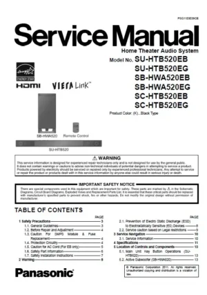 Panasonic sc htb520 eb eg service manual cover