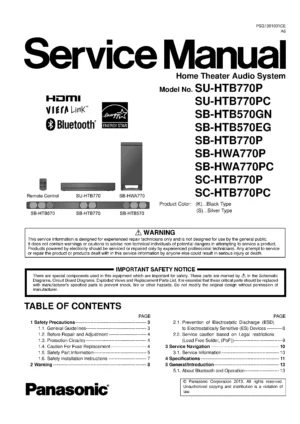 Panasonic sc htb770 htb570 service manual cover
