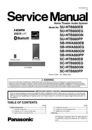Panasonic sc htb880 sb hwa880 su htb880 service manual cover