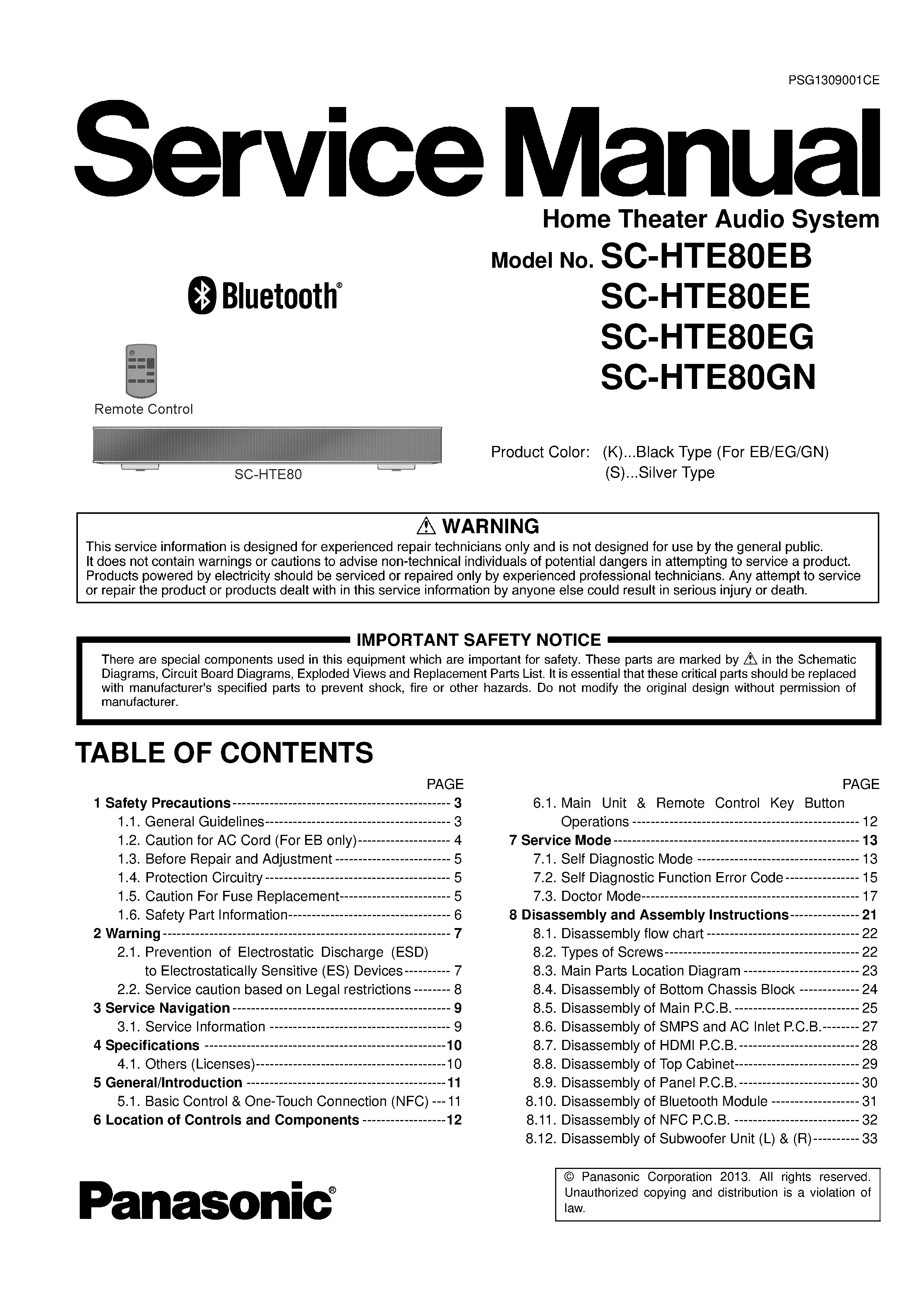 Panasonic sc hte80 service manual cover