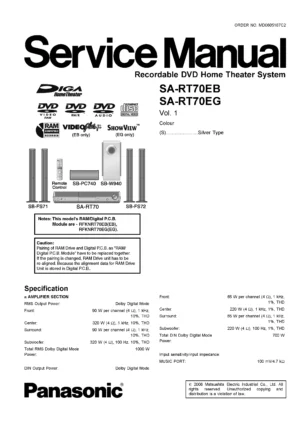 Panasonic sc rt70 rt70eb rt70eg service manual cover