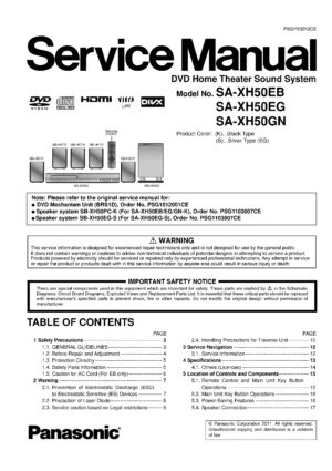 Panasonic sc xh50 xh10 service manual cover