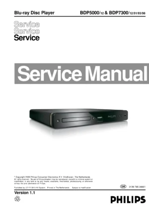Philips bdp 5000 bdp 7300 service manual cover