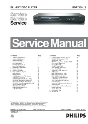 Philips bdp 7100 service manual cover