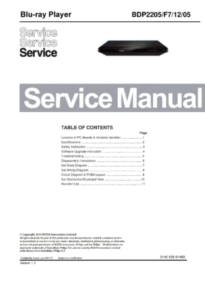 Philips bdp2205 service manual cover