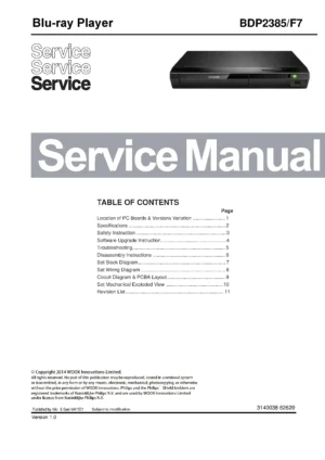 Philips bdp2385 service manual cover