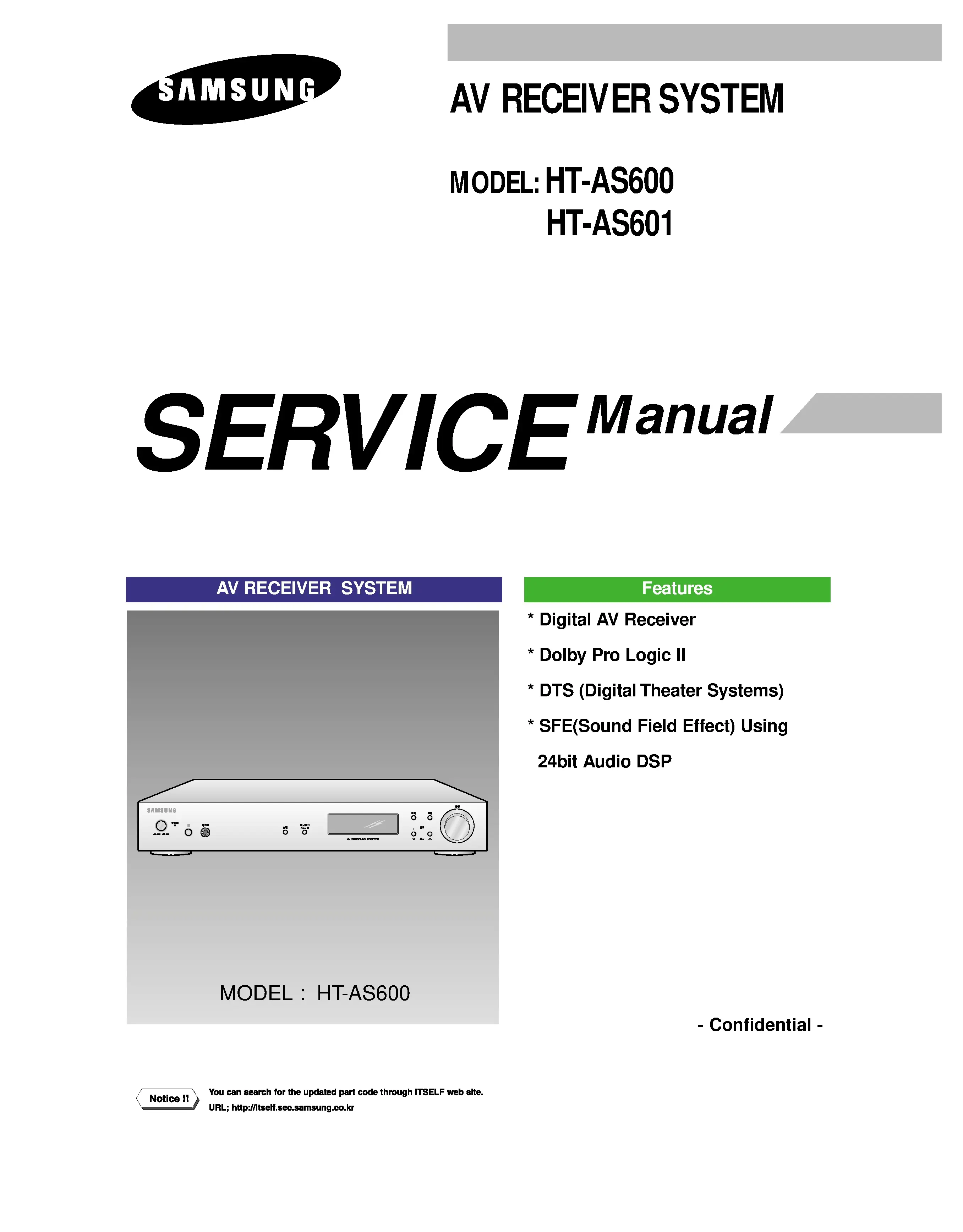 Samsung ht as600 service manual cover