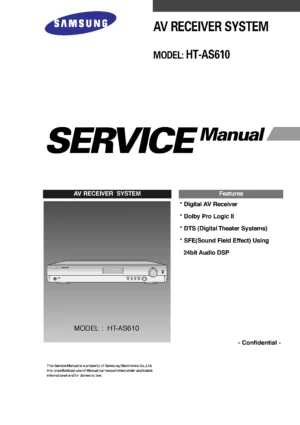 Samsung ht as610 service manual cover