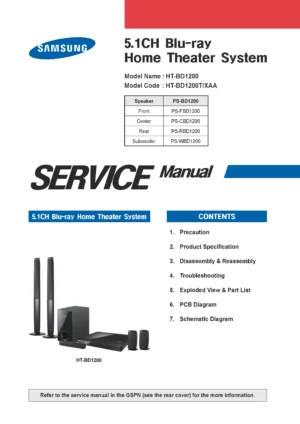 Samsung ht bd1200t service manual cover