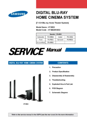 Samsung ht bd2 ht bd2r service manual cover