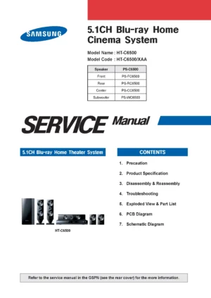 Samsung ht c6500 service manual cover