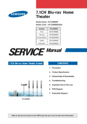 Samsung ht c9950w service manual cover