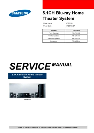 Samsung ht d5100 service manual cover